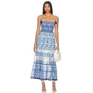 Alice & Olivia Monnie Midi Dress Floral Tassel - 0